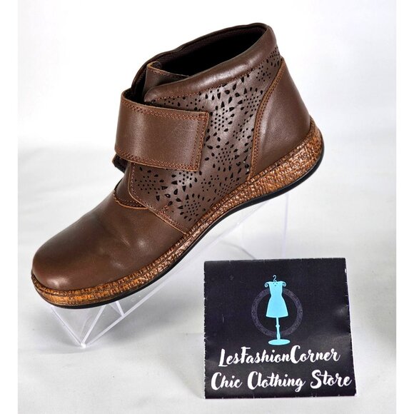 Spring Step Women's Brown Leather Souzala Cutout Strap Ankle Boots Sz 8.5 343 - Picture 16 of 16